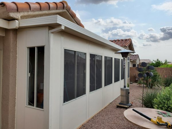 Covered patio room exterior for Green Valley area homeowners.