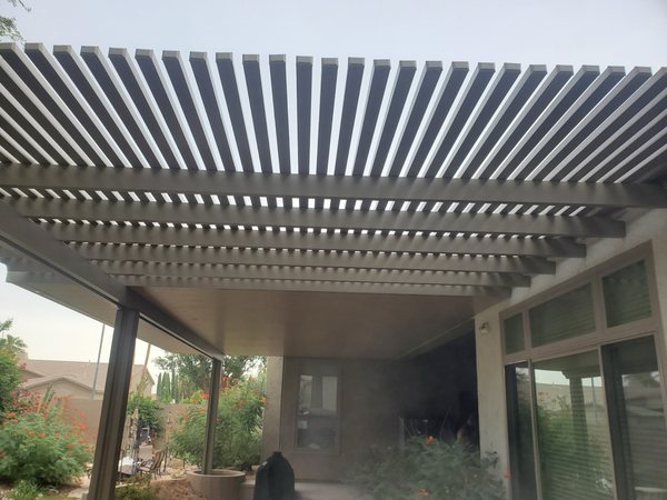 Lattice shade cover underside for Las Vegas area patios.